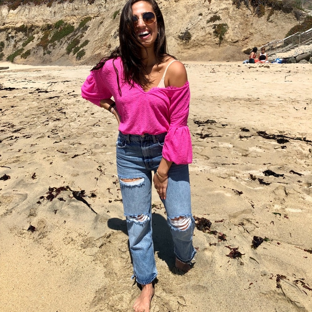 Free people wide leg jeans!